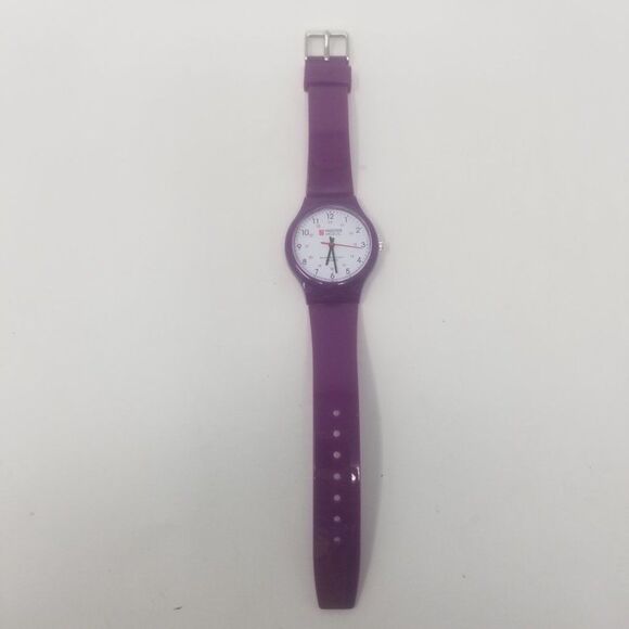 Prestige Medical Water Resistant Military Time Nursing Scrub Purple Band Watch - Picture 3 of 9